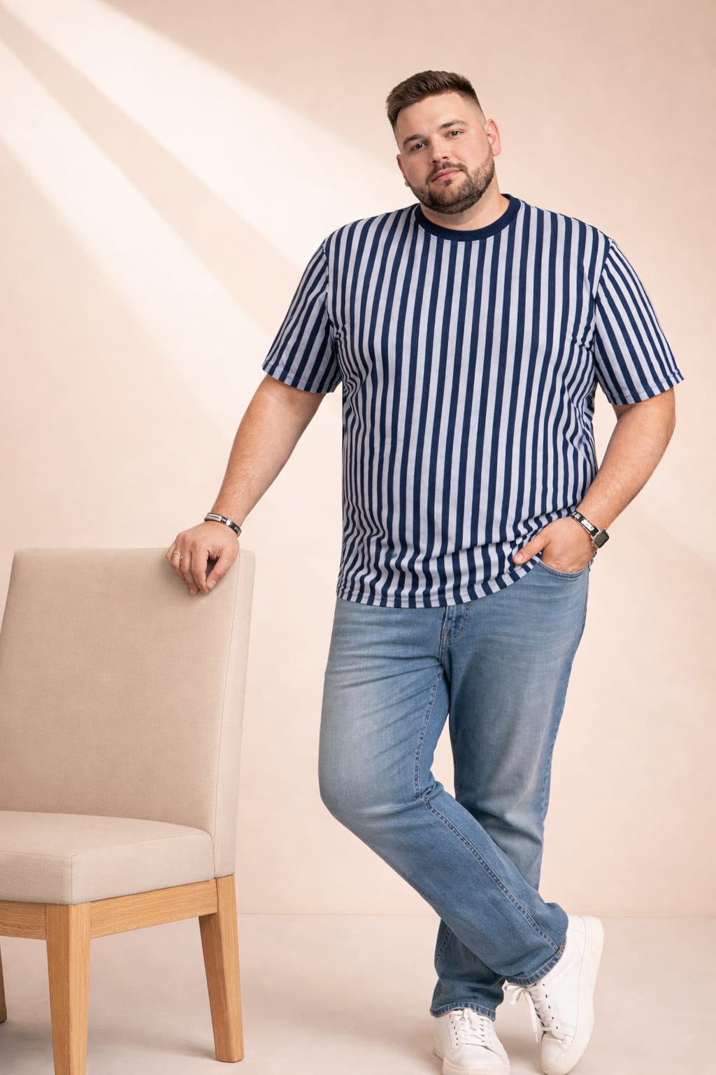 Austivo Men Round Neck Multicolor T-Shirt