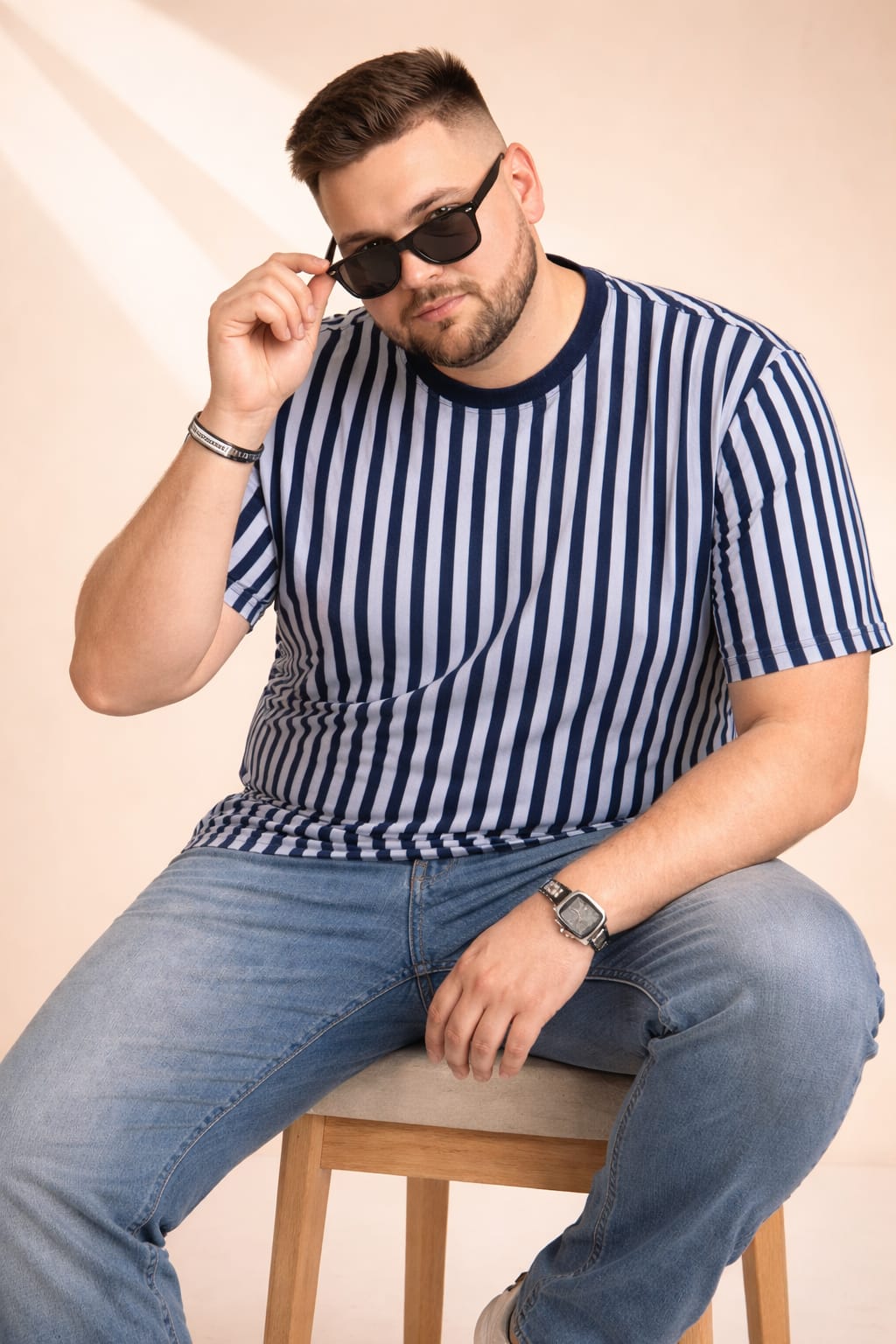 Austivo Men Round Neck Multicolor T-Shirt