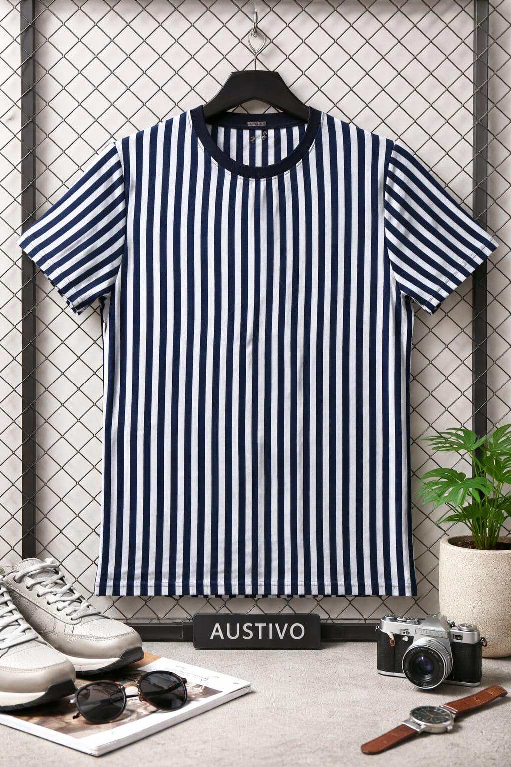 Austivo Men Round Neck Multicolor T-Shirt