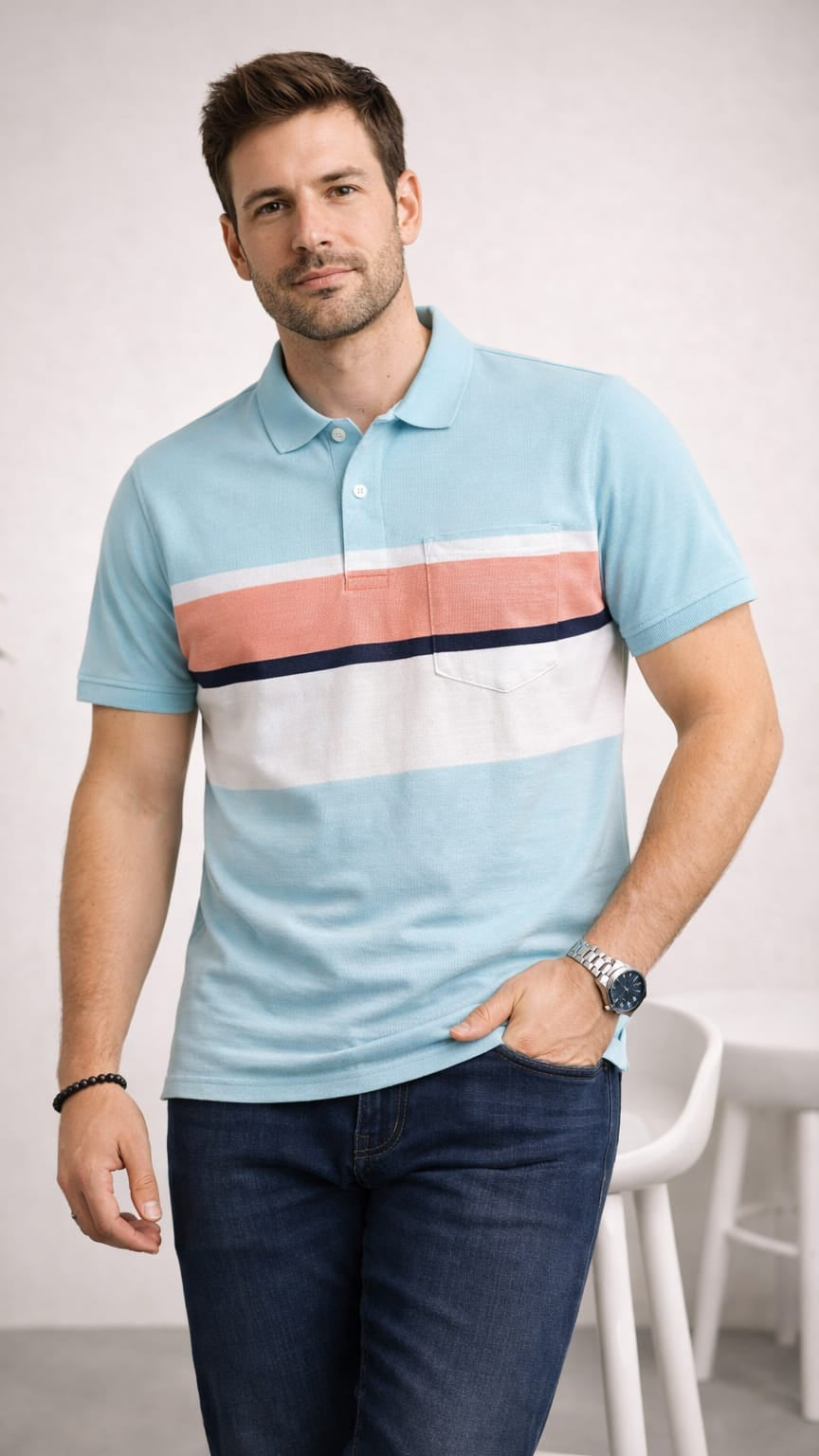 Austin Wood Pocket Polo T-shirt