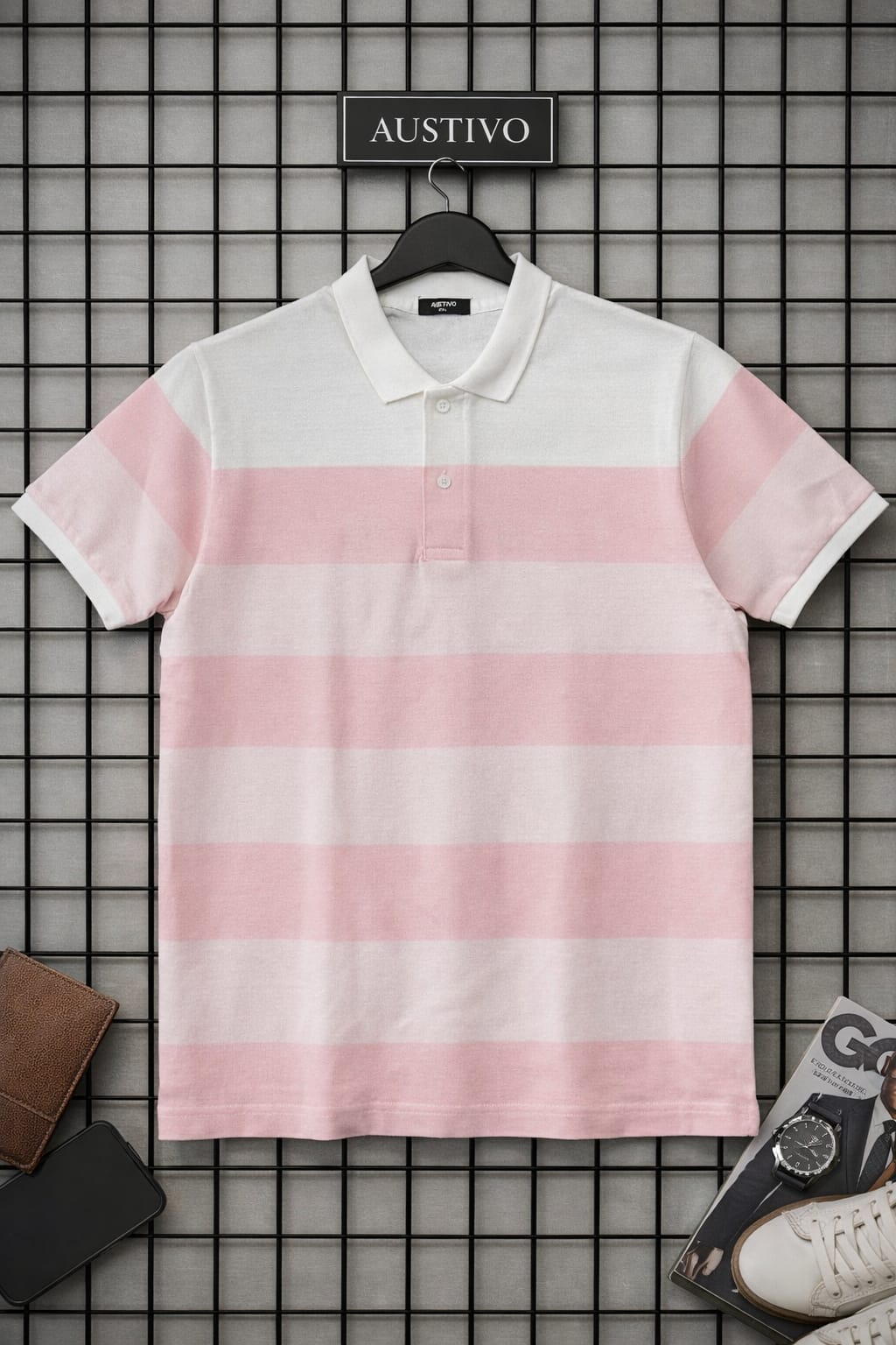 Austivo Men's  Polo Neck T-shirt