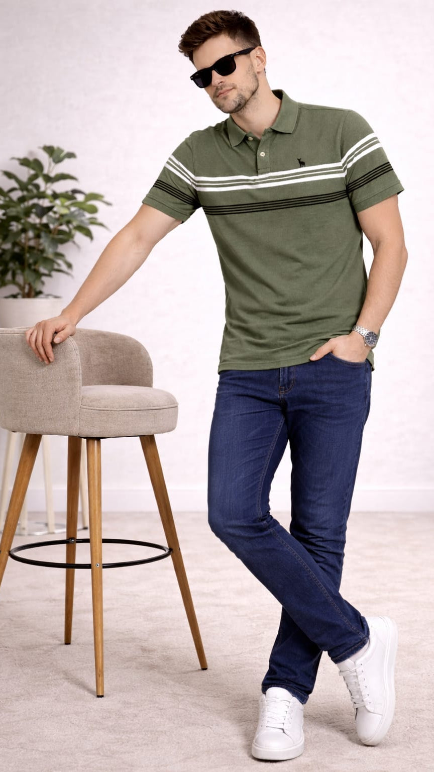 Austin Wood Solid Polo T-shirt