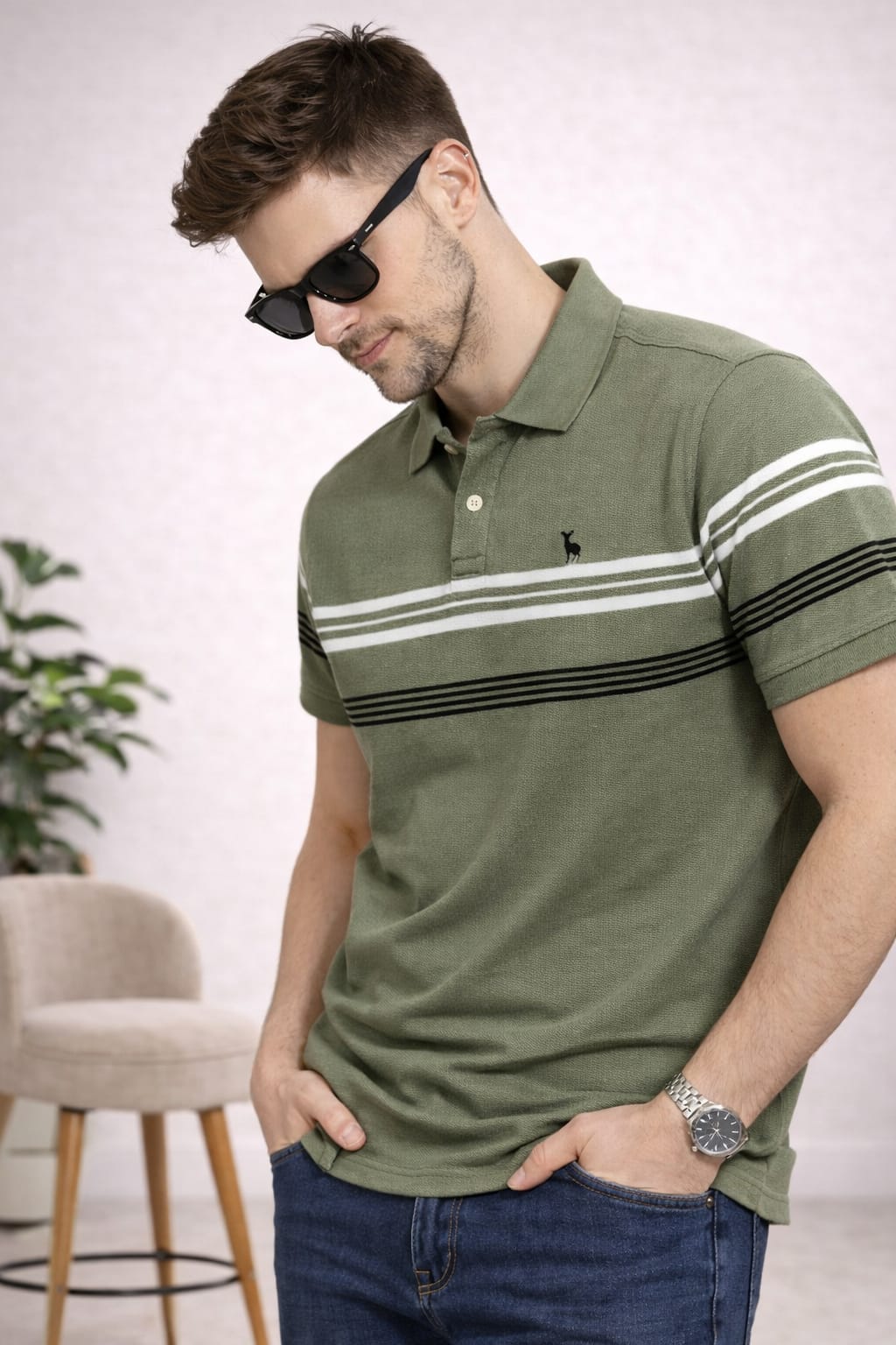 Austin Wood Solid Polo T-shirt
