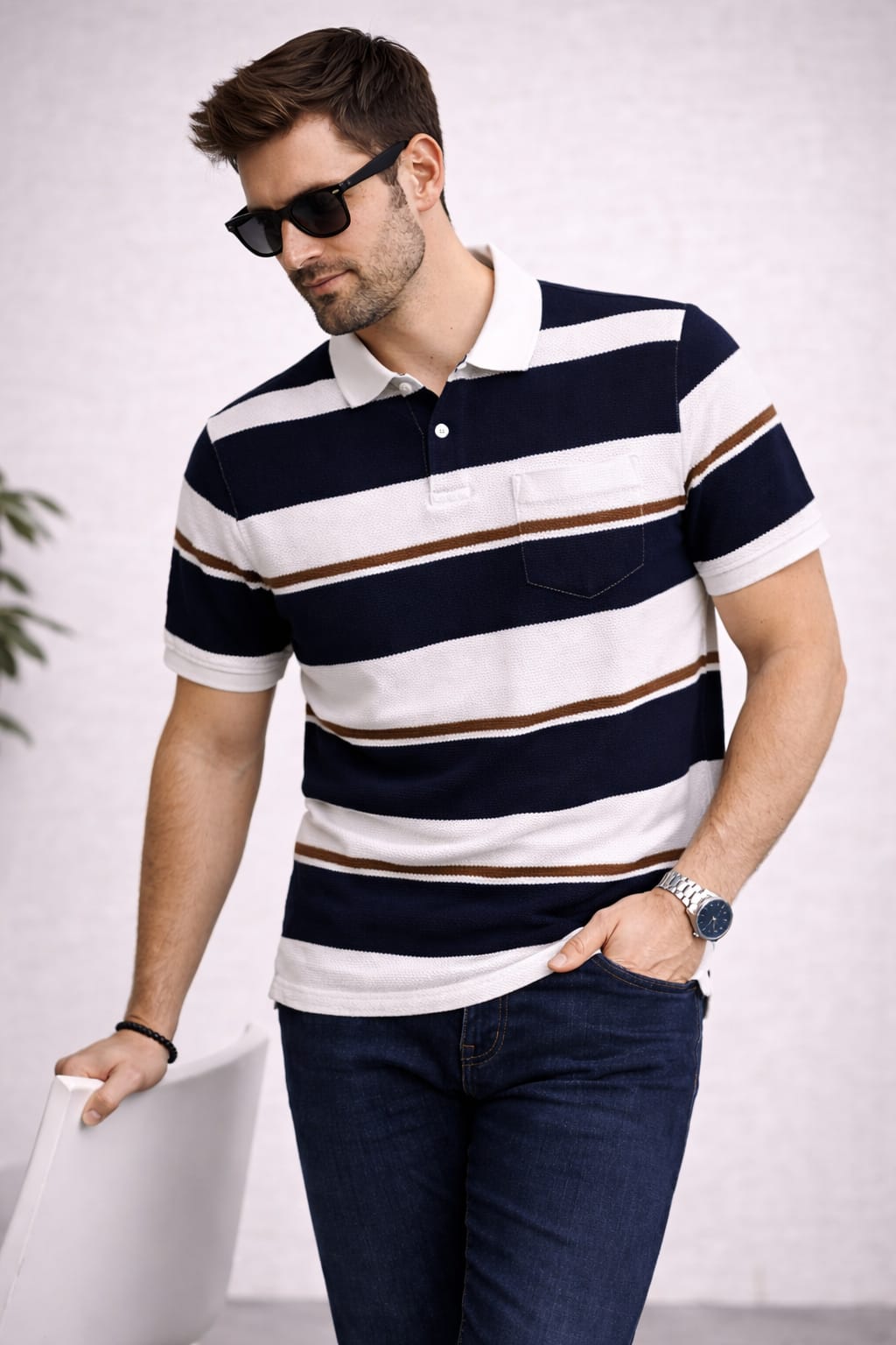 Austin Wood Pocket Polo T-shirt