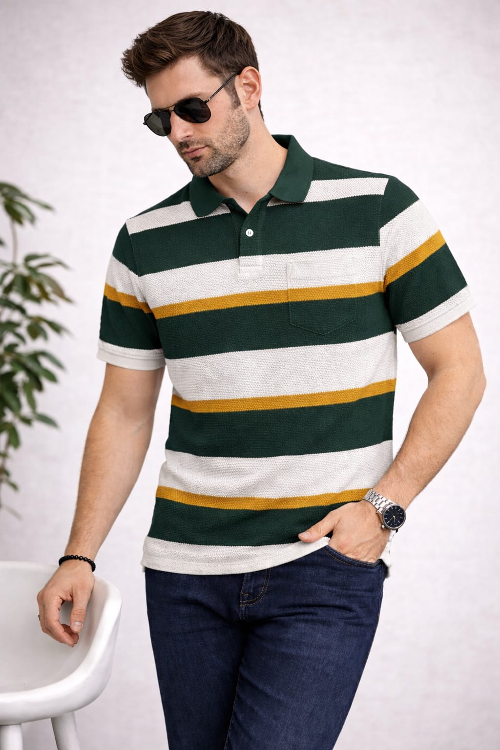 Austin Wood Pocket Polo T-shirt