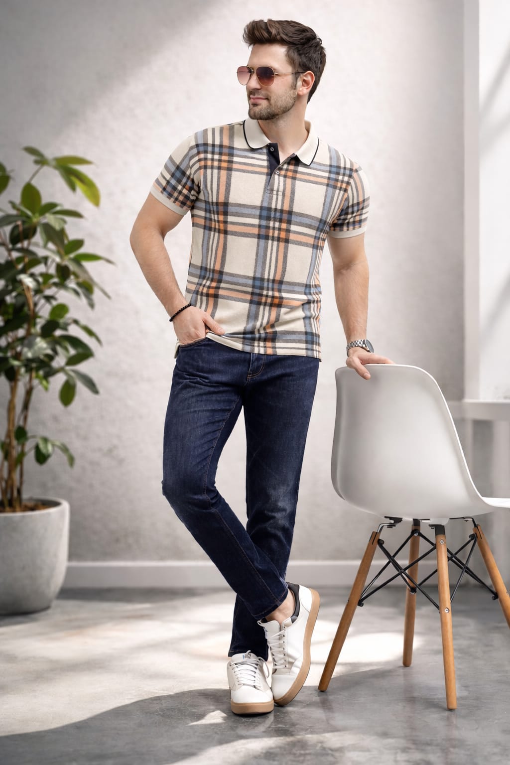 Austin Wood Printed Polo T-shirt