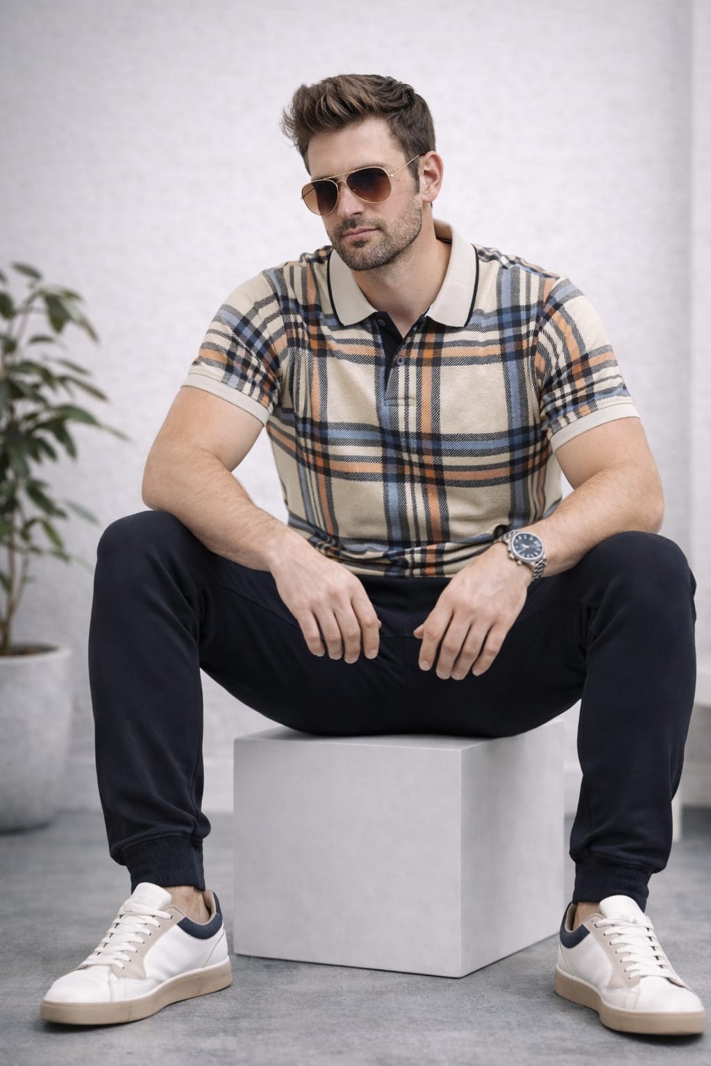 Austin Wood Printed Polo T-shirt