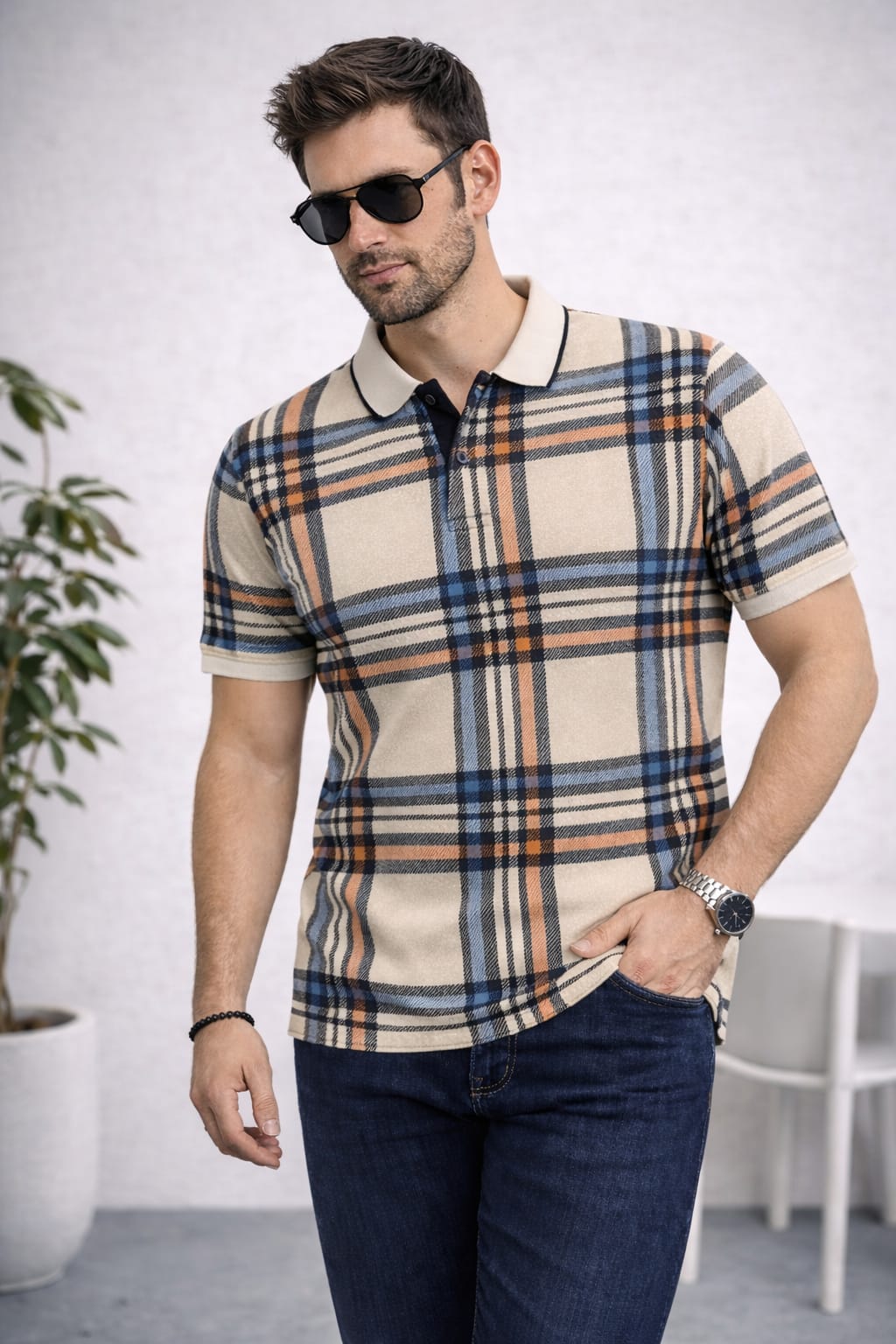 Austin Wood Printed Polo T-shirt