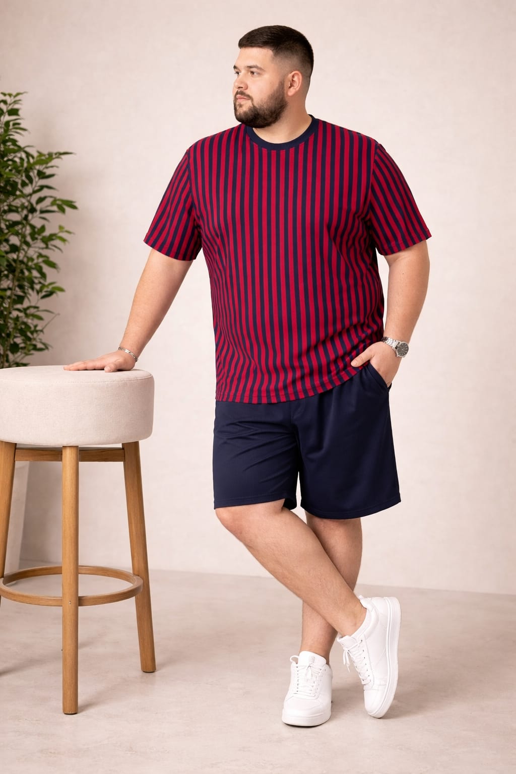 Austivo Men Round Neck Multicolor T-Shirt