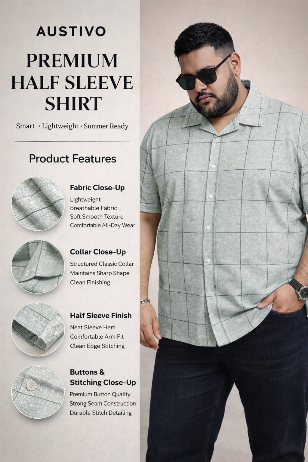 Austivo Men Plus Size Shirt