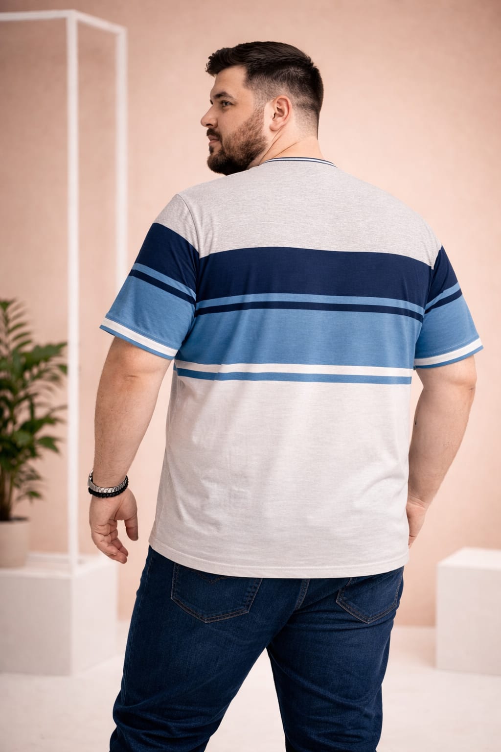 Austivo Men Round Neck Multicolor T-Shirt
