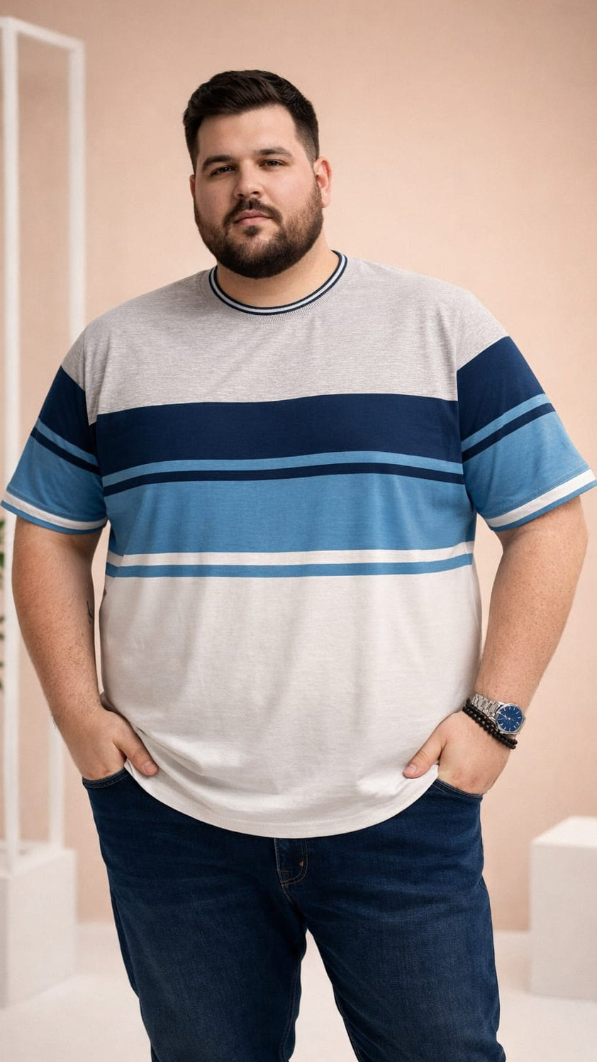 Austivo Men Round Neck Multicolor T-Shirt