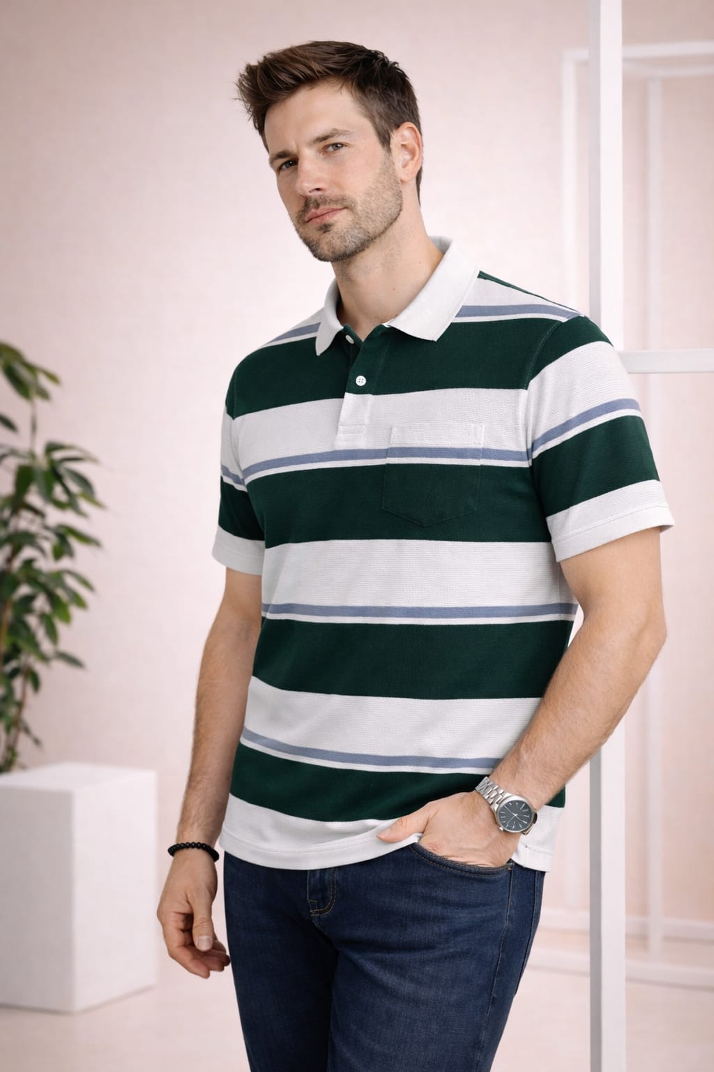 Austin Wood Pocket Polo T-shirt
