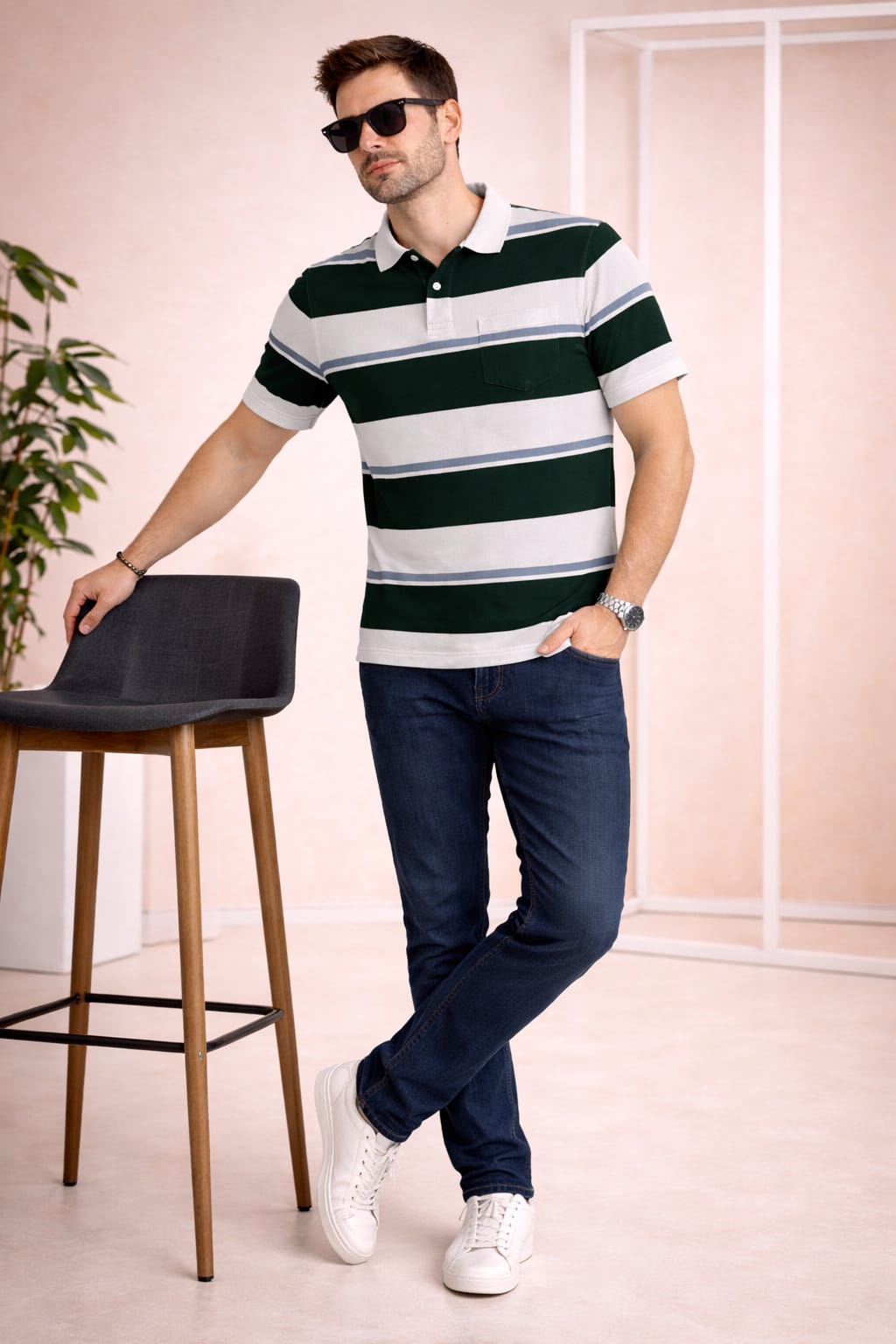 Austin Wood Pocket Polo T-shirt