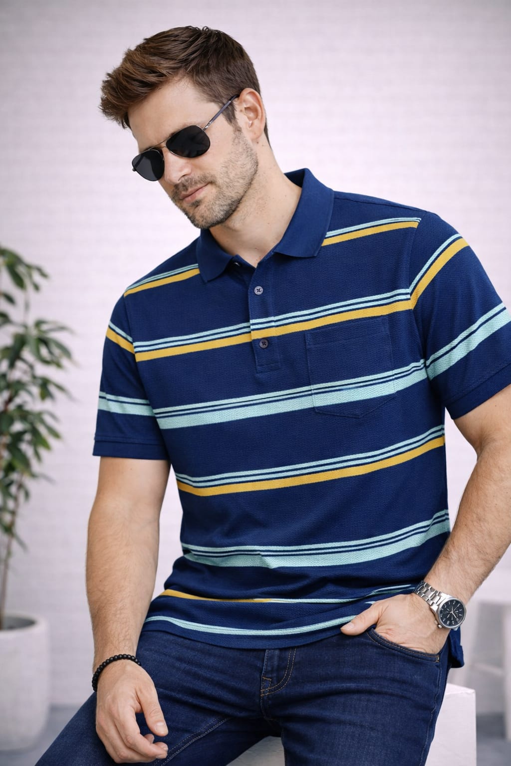Austin Wood Pocket Polo T-shirt