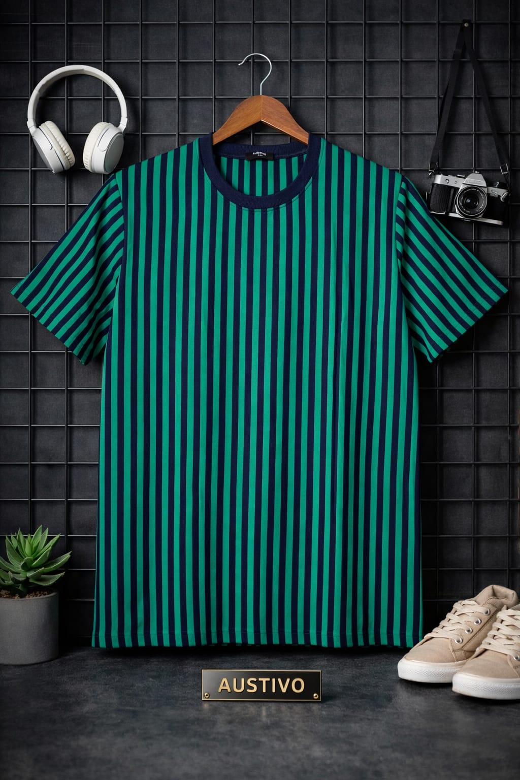 Austivo Men Round Neck Multicolor T-Shirt