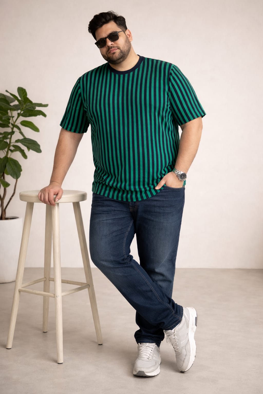 Austivo Men Round Neck Multicolor T-Shirt