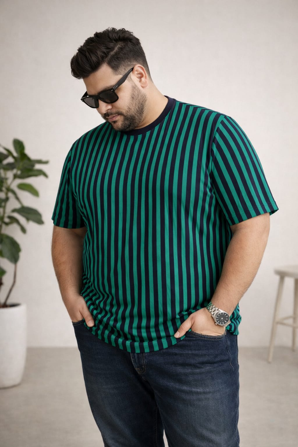 Austivo Men Round Neck Multicolor T-Shirt