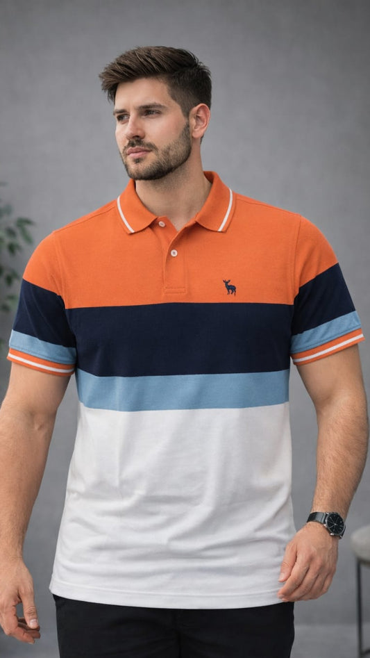 Austin Wood Striper Polo T-shirt