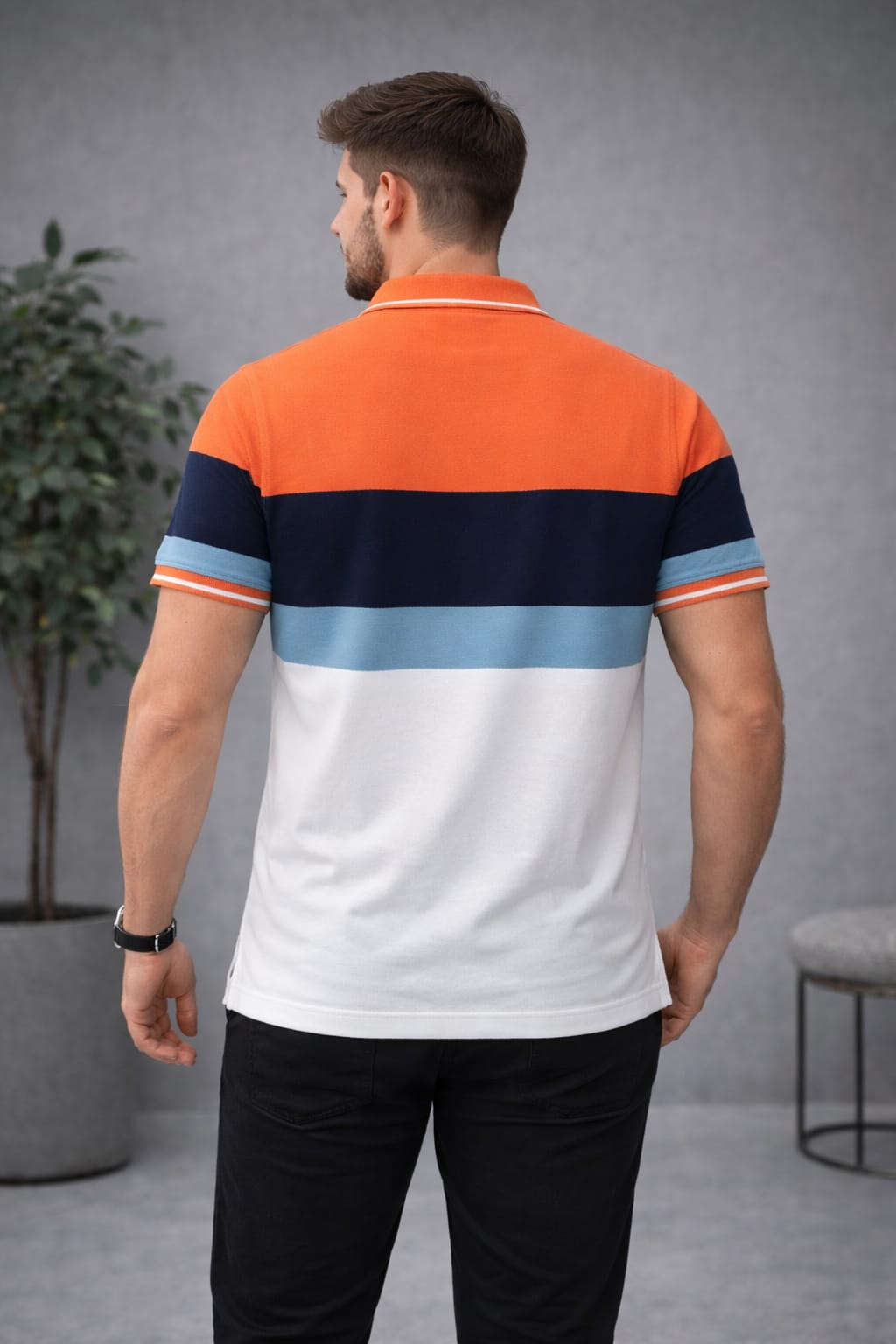 Austin Wood Striper Polo T-shirt