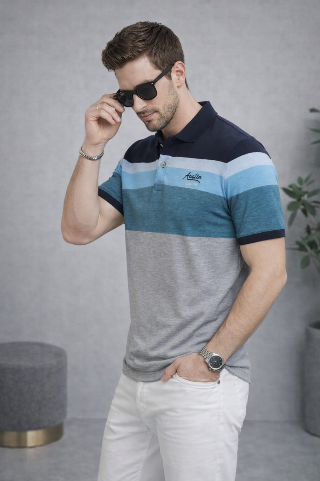 Austin Wood Men's Half Sleeves  T-shirt