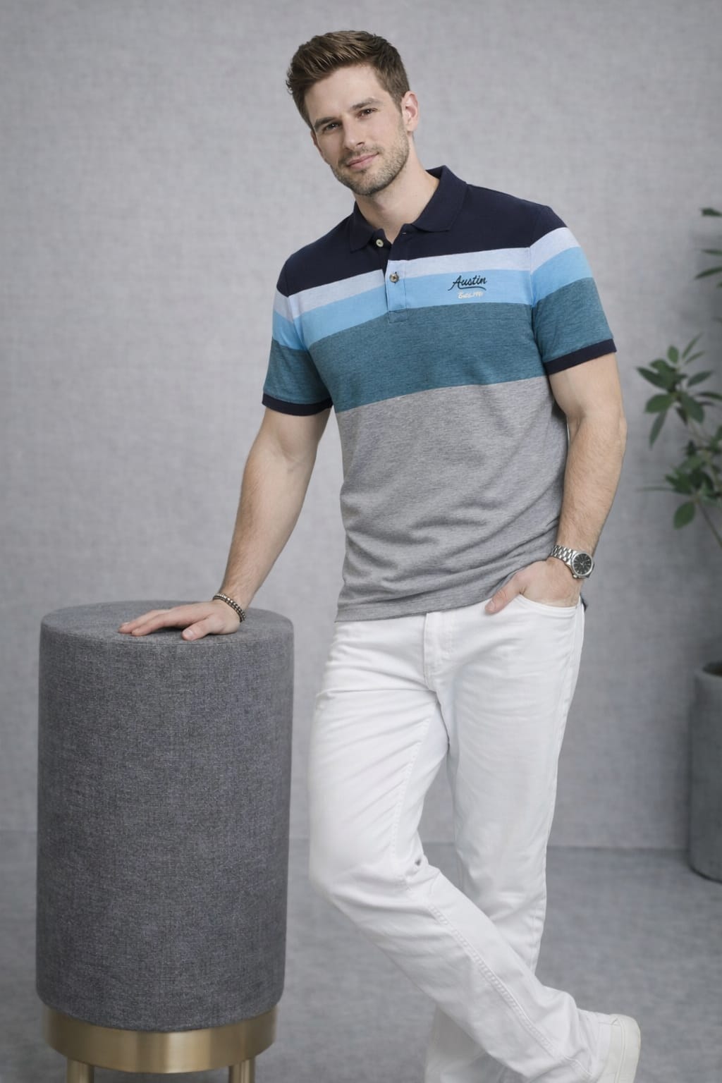 Austin Wood Men's Half Sleeves  T-shirt
