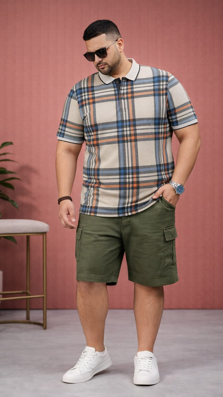 Men's Plus Size Summer Co-ord Set