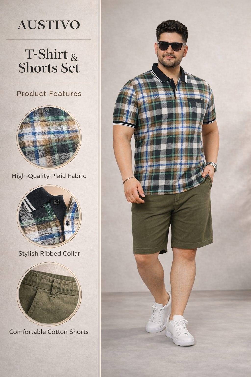 Men's Plus Size Summer Co-ord Set