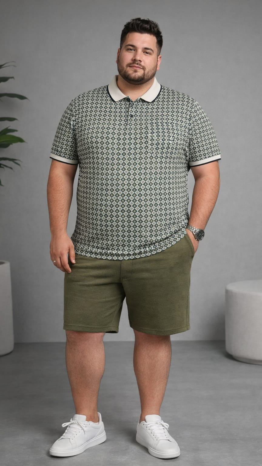 Men's Plus Size Summer Co-ord Set