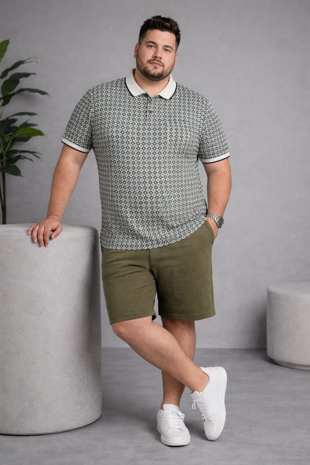 Men's Plus Size Summer Co-ord Set