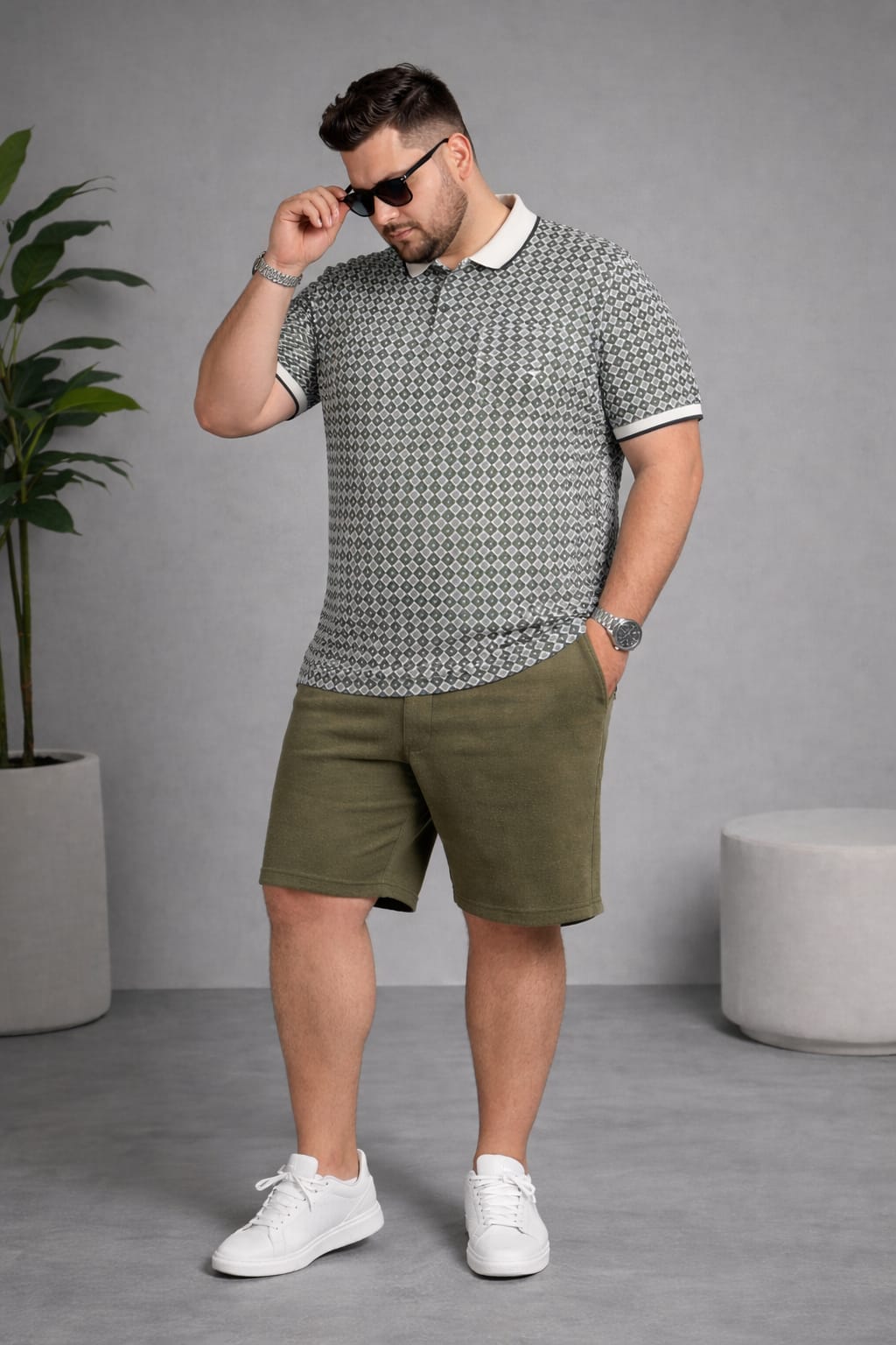 Men's Plus Size Summer Co-ord Set