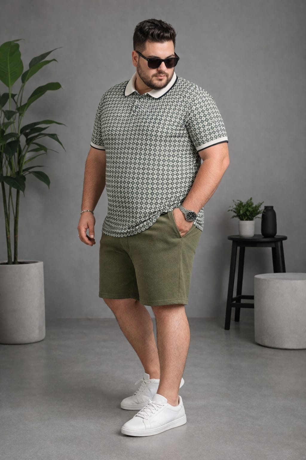 Men's Plus Size Summer Co-ord Set
