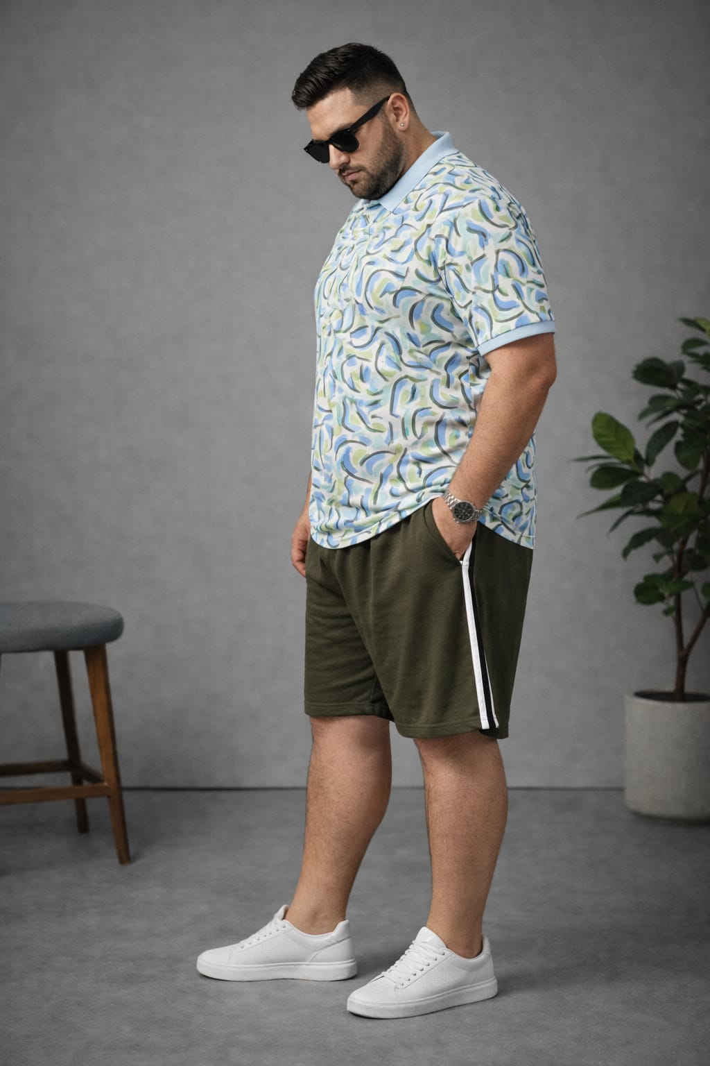 Men's Plus Size Summer Co-ord Set