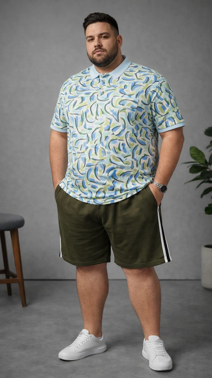 Men's Plus Size Summer Co-ord Set