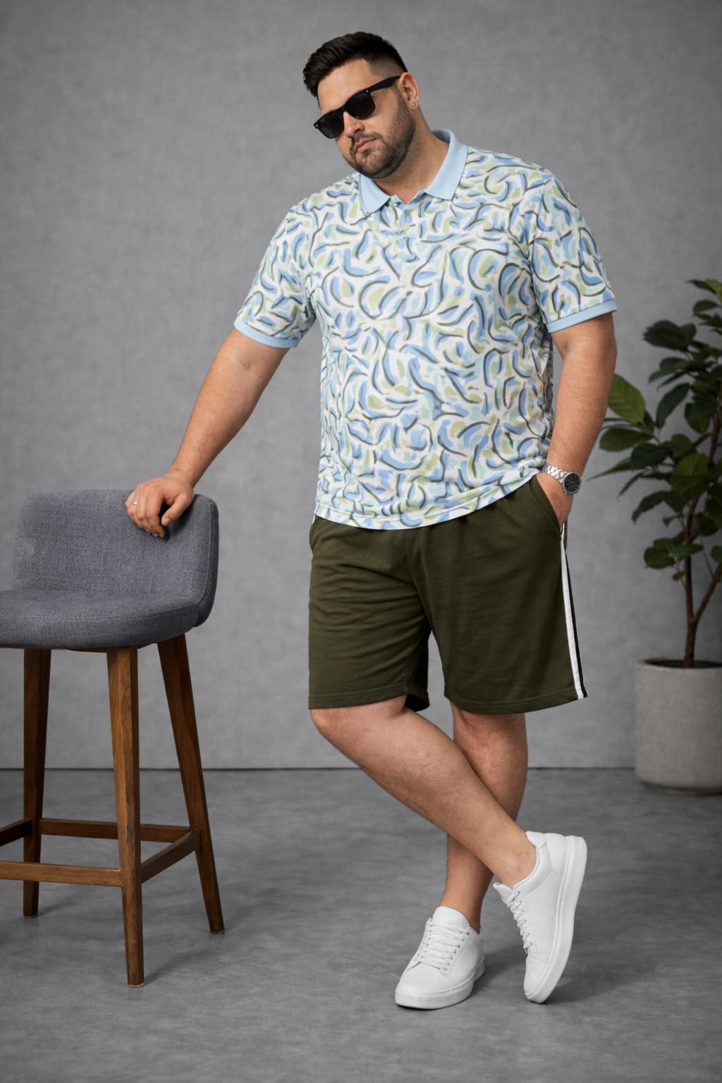 Men's Plus Size Summer Co-ord Set