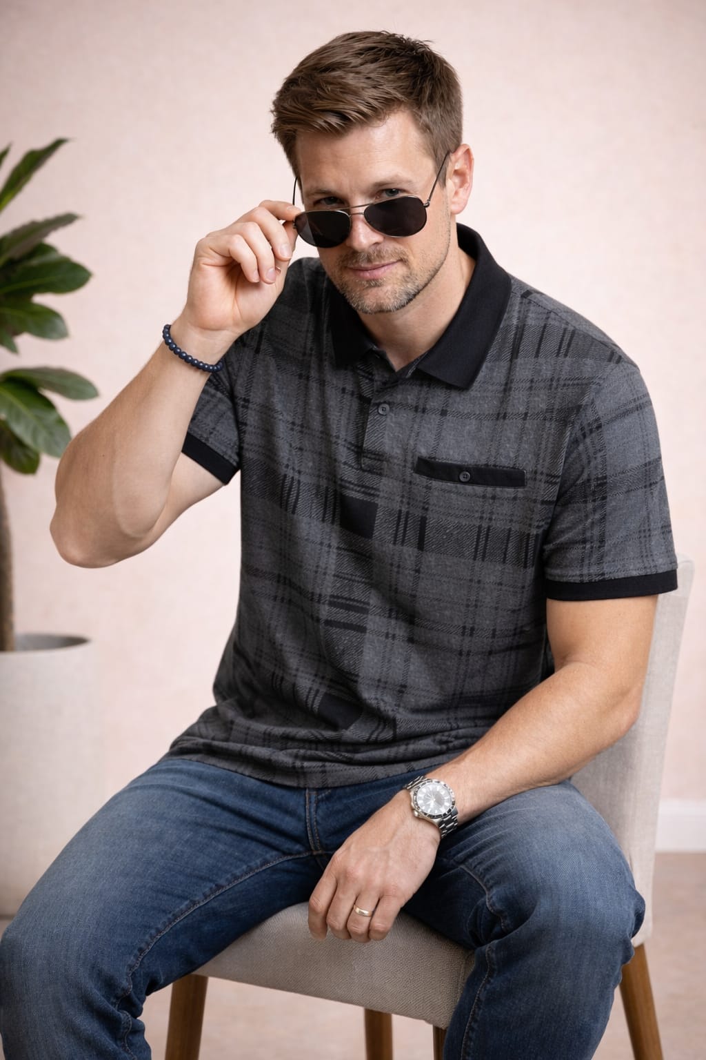 Austin Wood Solid Polo T-shirt