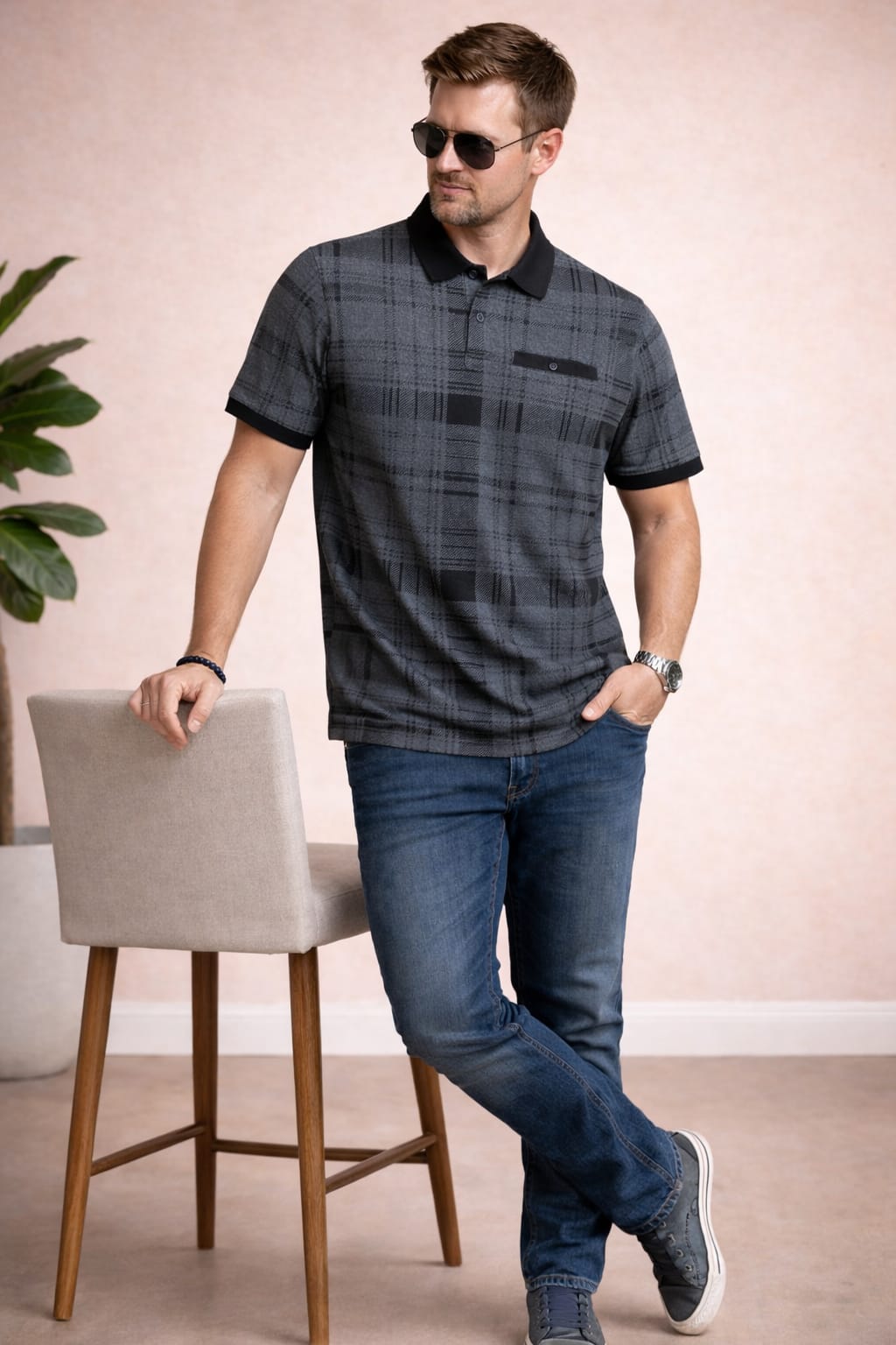 Austin Wood Solid Polo T-shirt