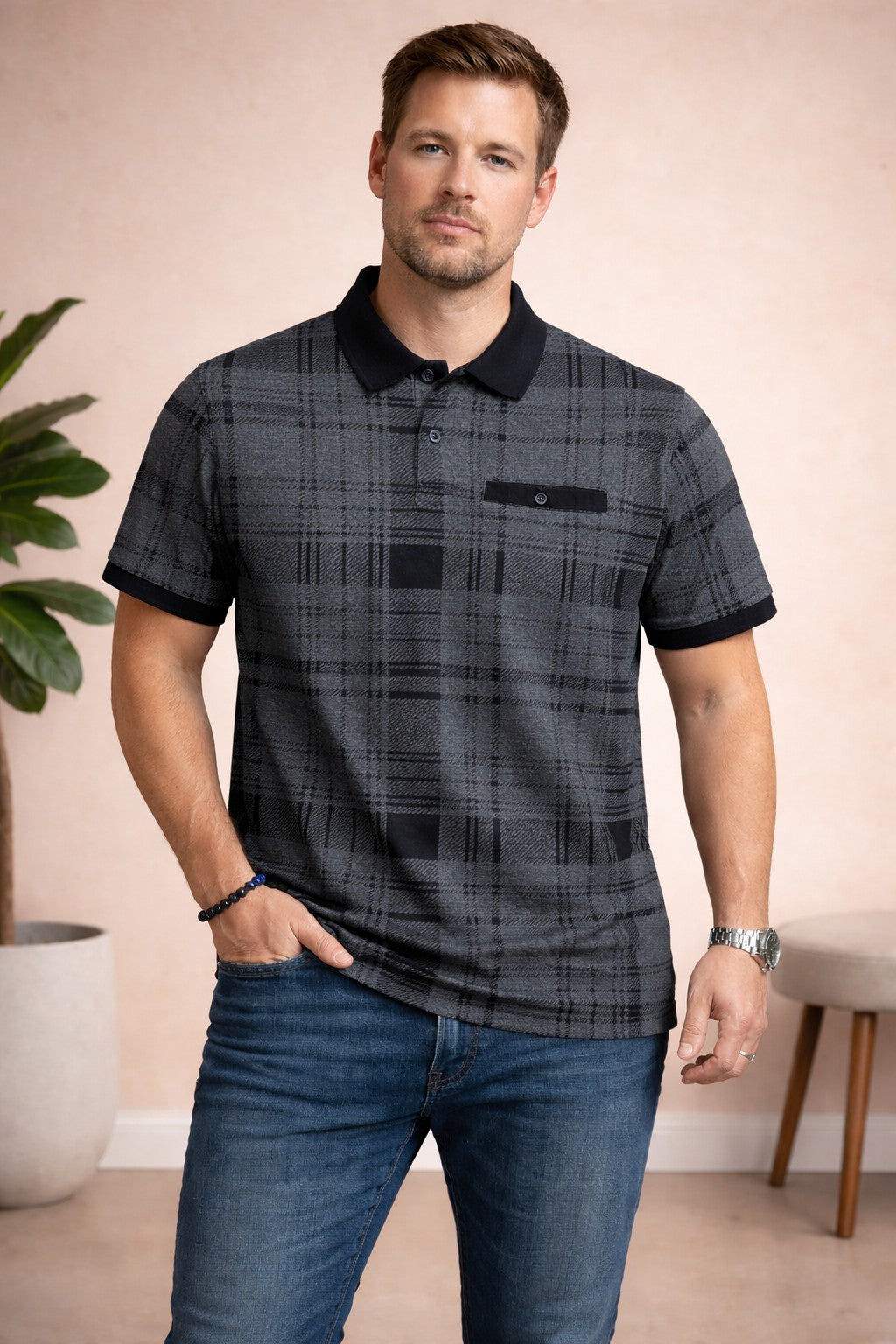 Austin Wood Solid Polo T-shirt