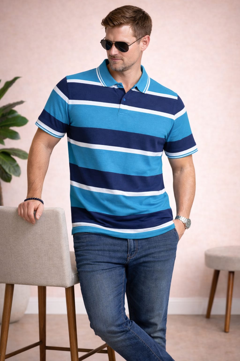 Austin Wood Solid Polo T-shirt