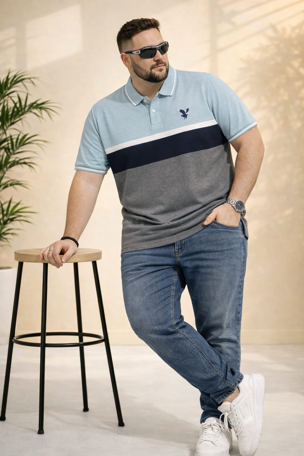 Austivo Men's  Polo Neck T-shirt