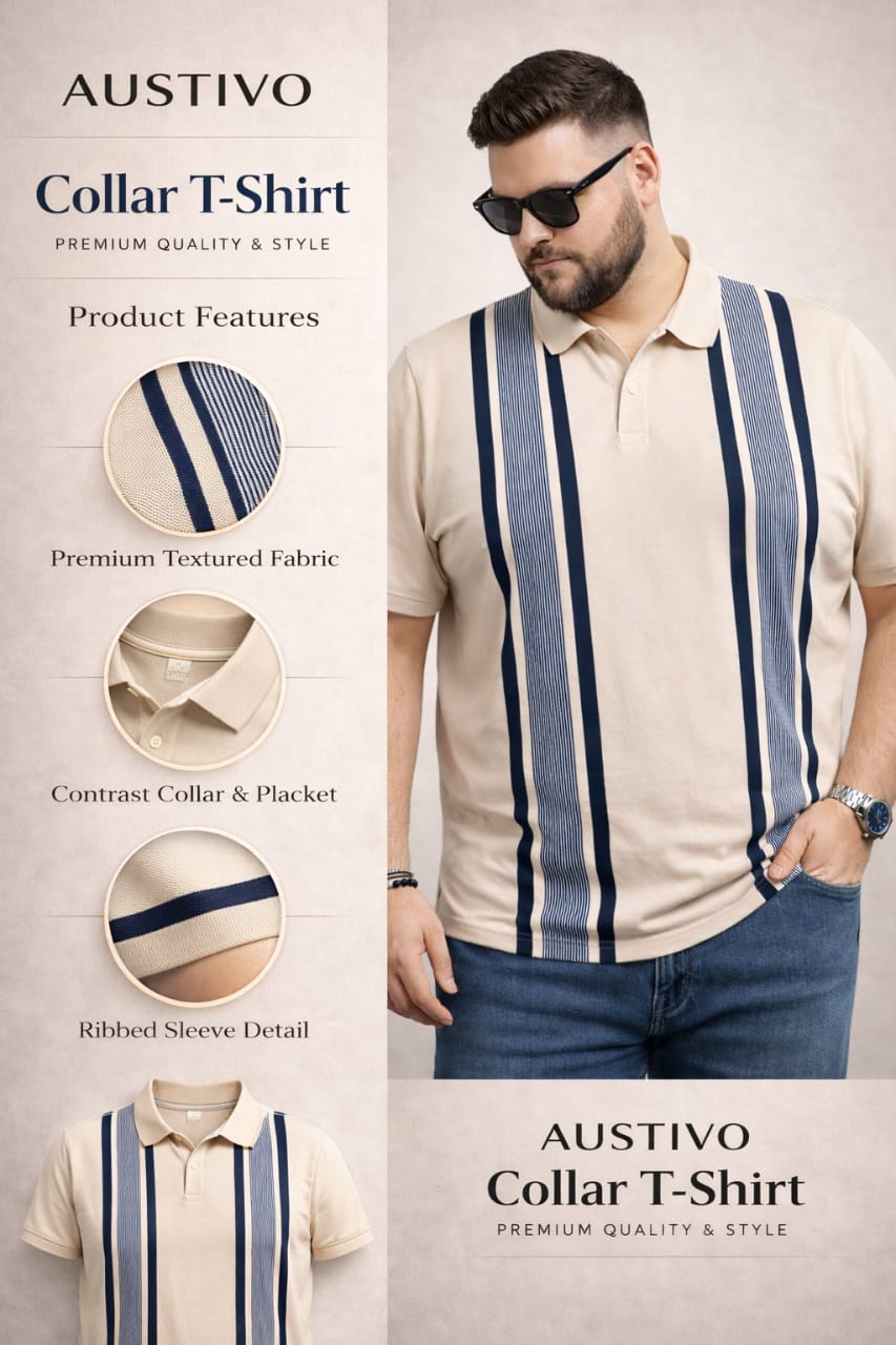 Austivo Men's  Polo Neck T-shirt