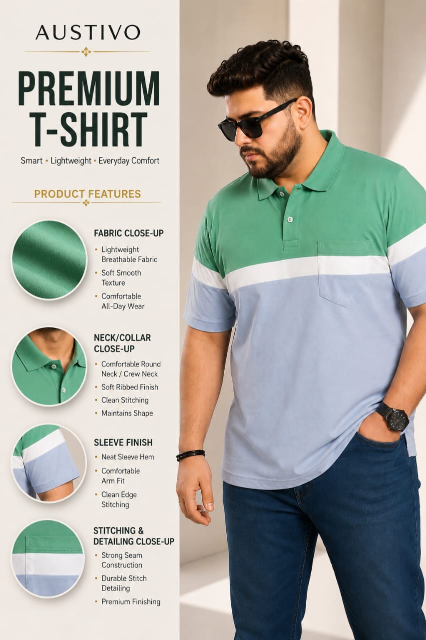 Men’s Plus Size Pocket Polo T-Shirt