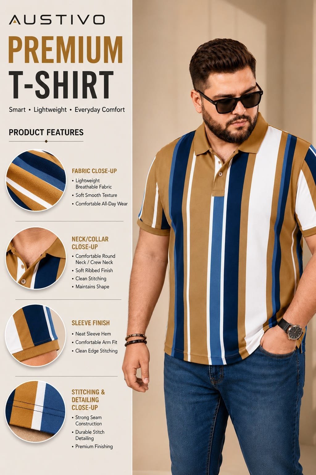 Men’s Plus Size Polo T-Shirt
