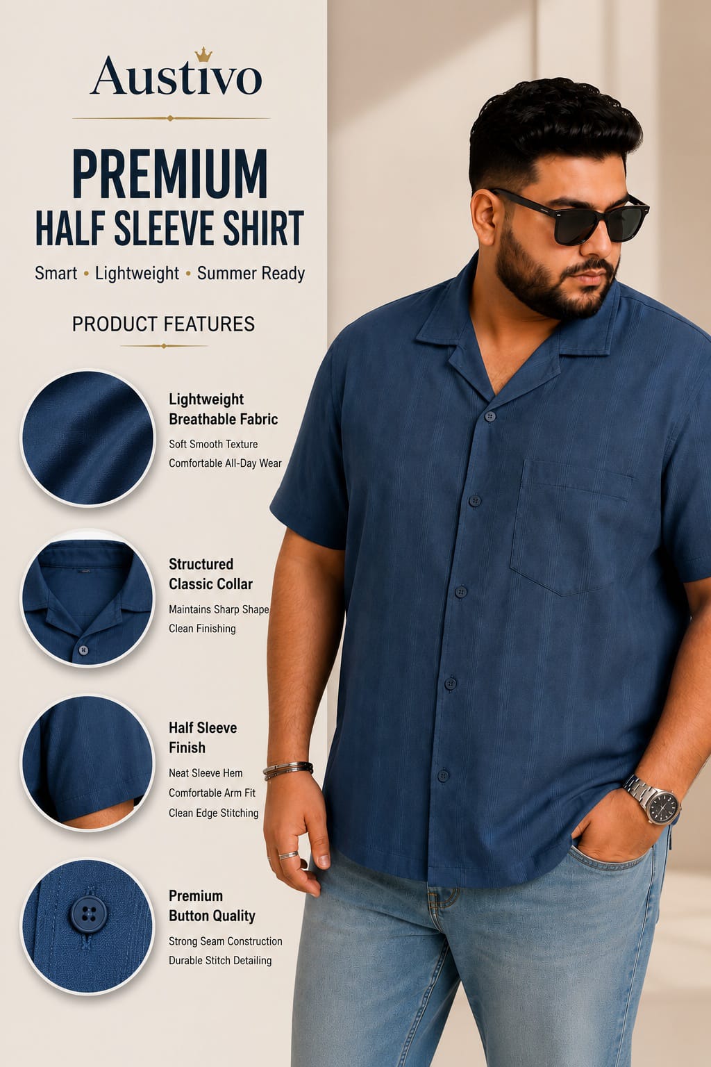 Austivo Men Plus Size Shirt