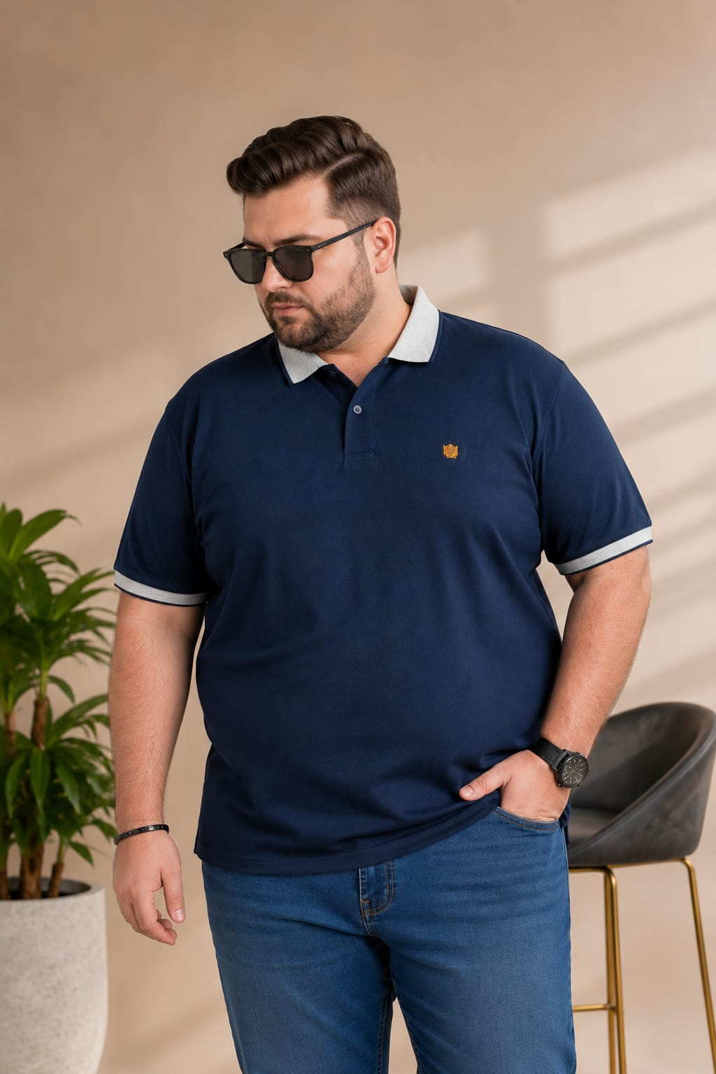 Austivo Men's Polo Neck T-shirt