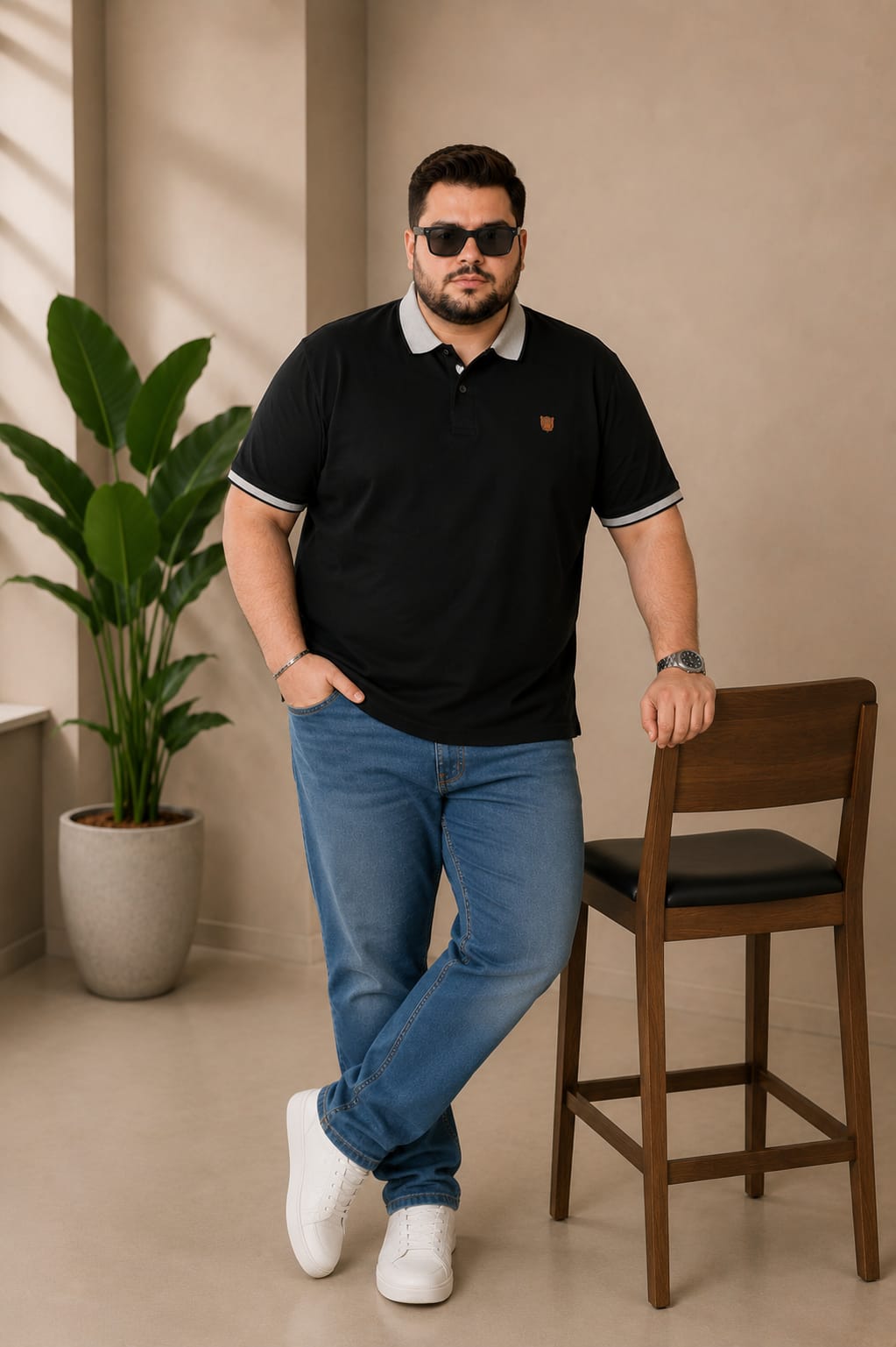Austivo Men's Polo Neck T-shirt