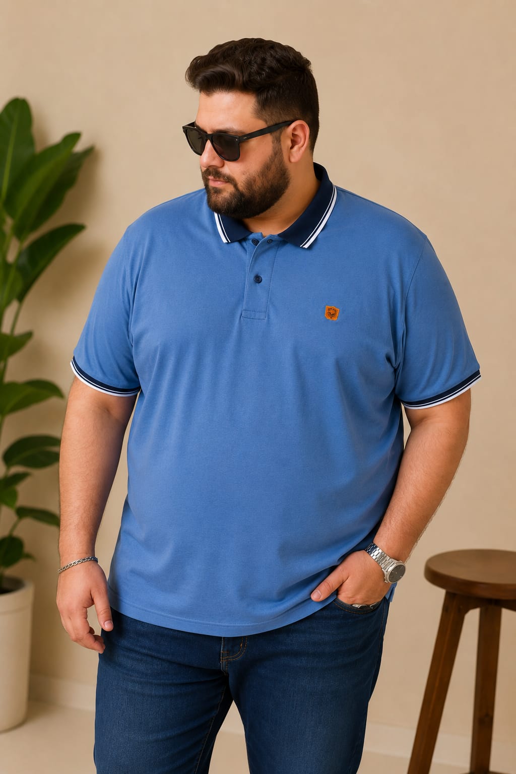 Austivo Men's Polo Neck T-shirt