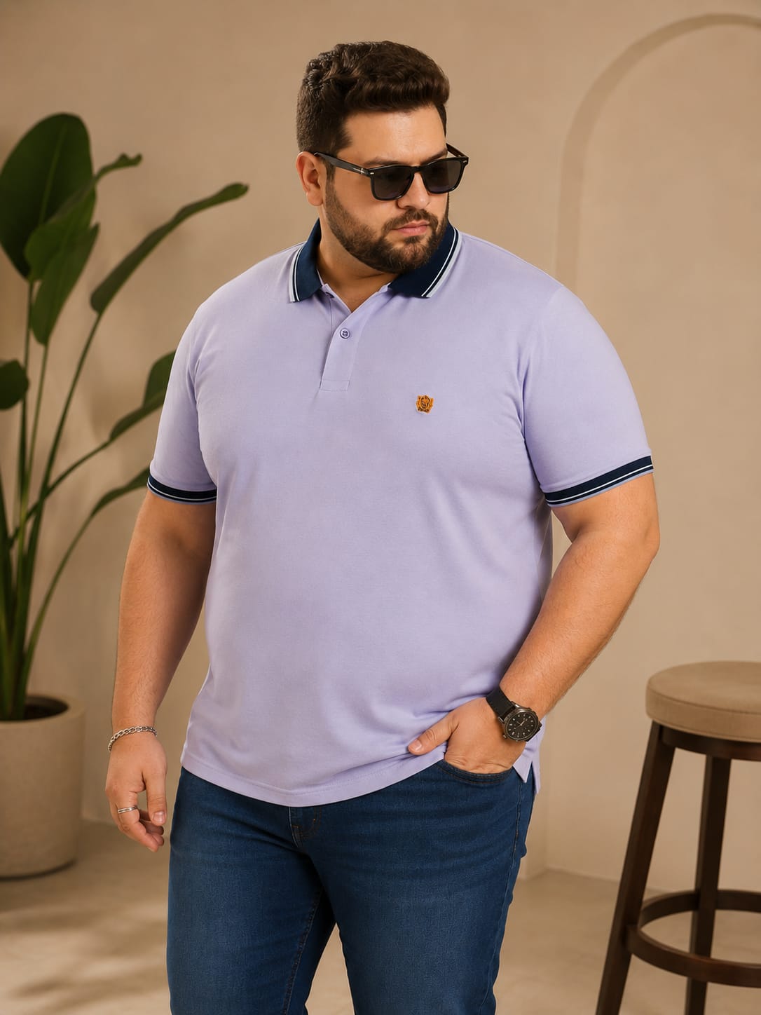 Austivo Men's Polo Neck T-shirt