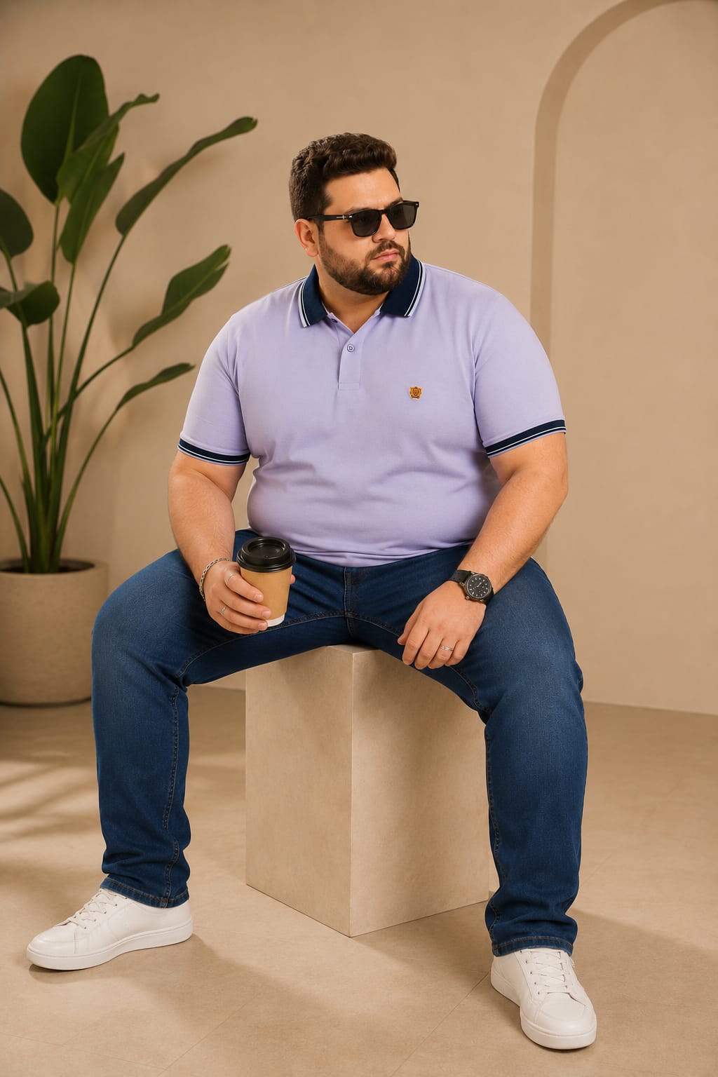 Austivo Men's Polo Neck T-shirt