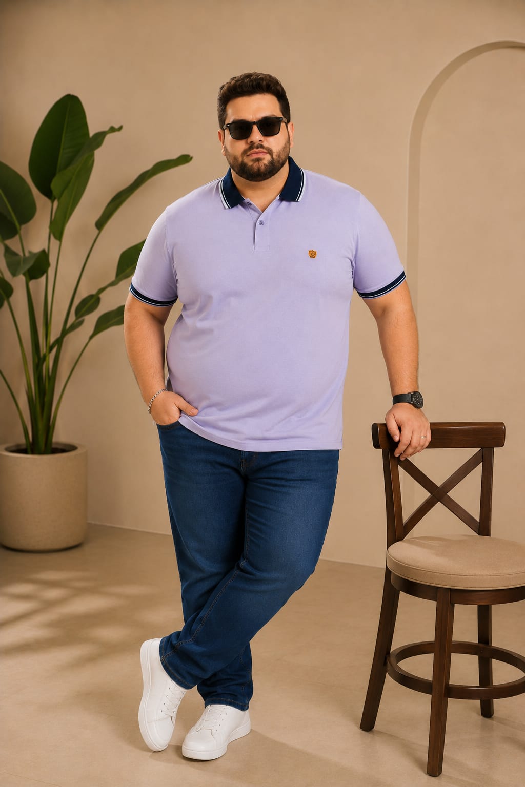 Austivo Men's Polo Neck T-shirt